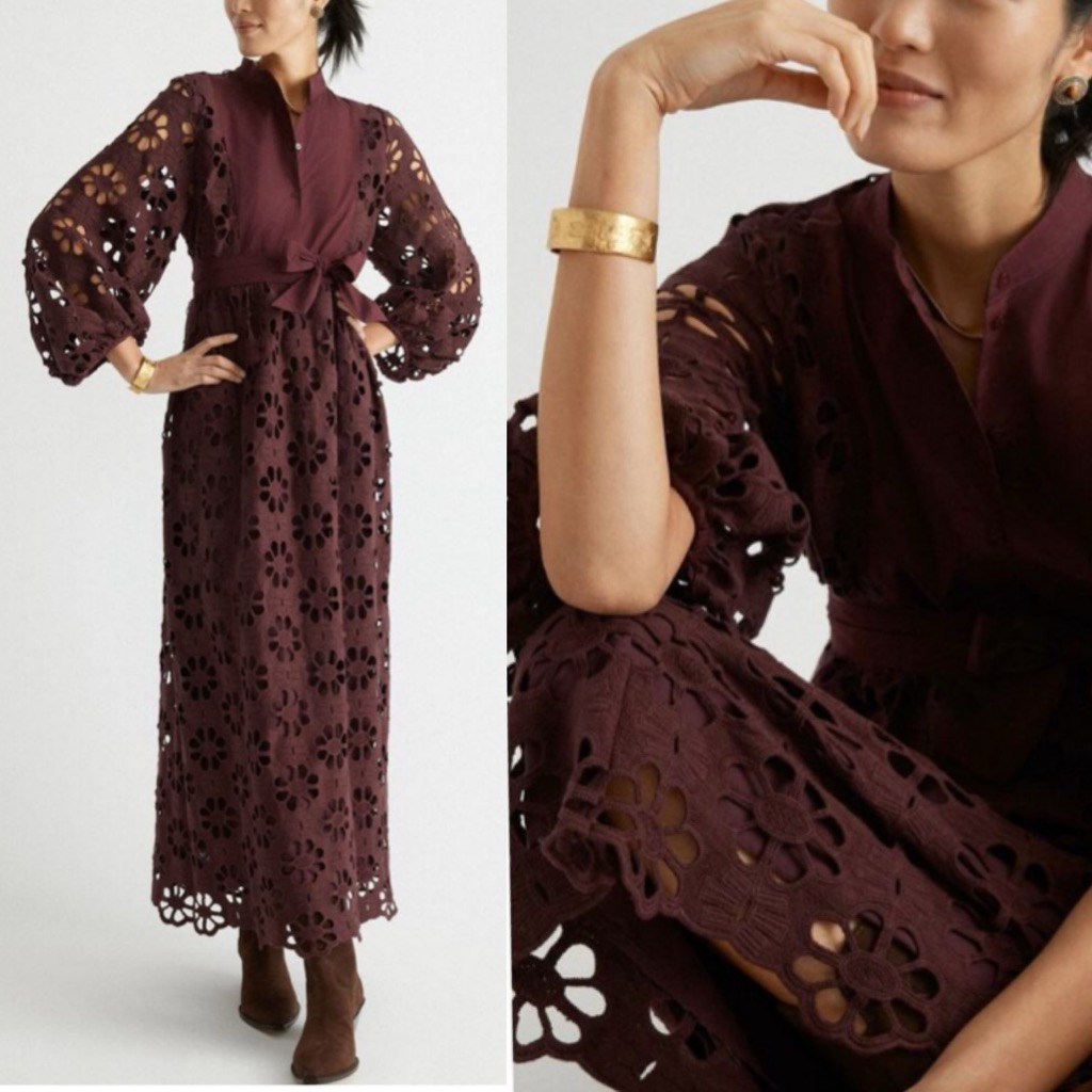Tuckernuck Merlot Lace Calliope Dress New